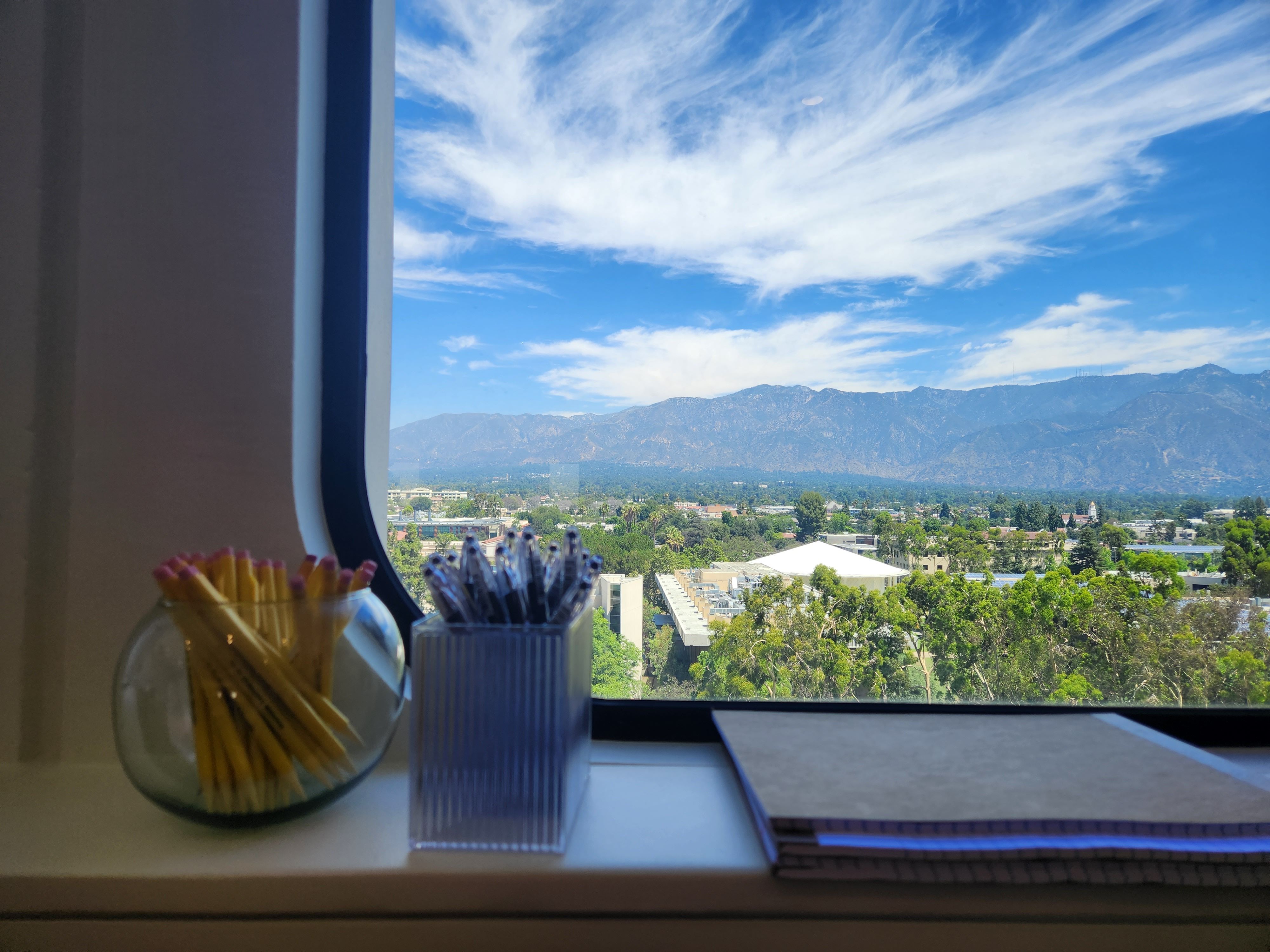 View of the mountains from the merkin center